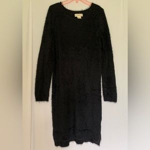 If It Were Me Sweater Dress Super Soft Stretchy Midi Length Black Small